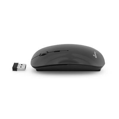 Mediarange Raton Wireless 3 Tasten, Geräuscharm Schwarz Glänz