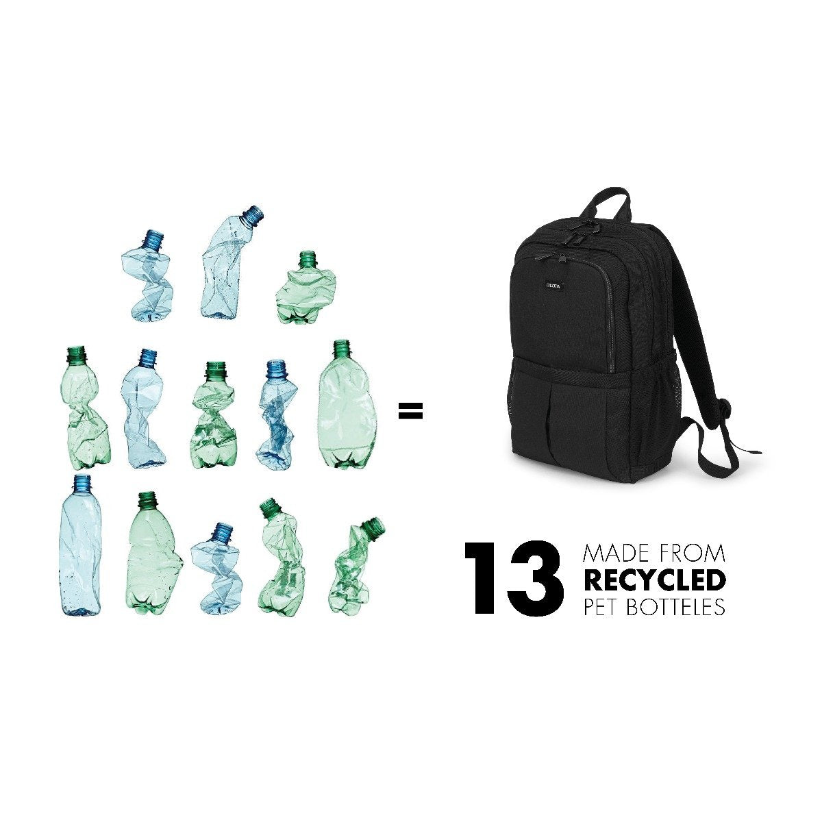 EAN 7640158668740 - DICOTA D31696 mochila Negro Tereftalato de polietileno (PET) imagen 2
