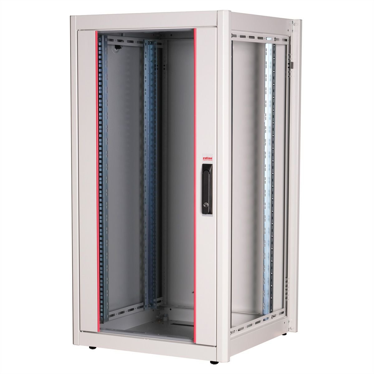 Roline 19-Zoll Netzwerkschrank Basic 22 He, 600x600 Bxt Glastr Grau