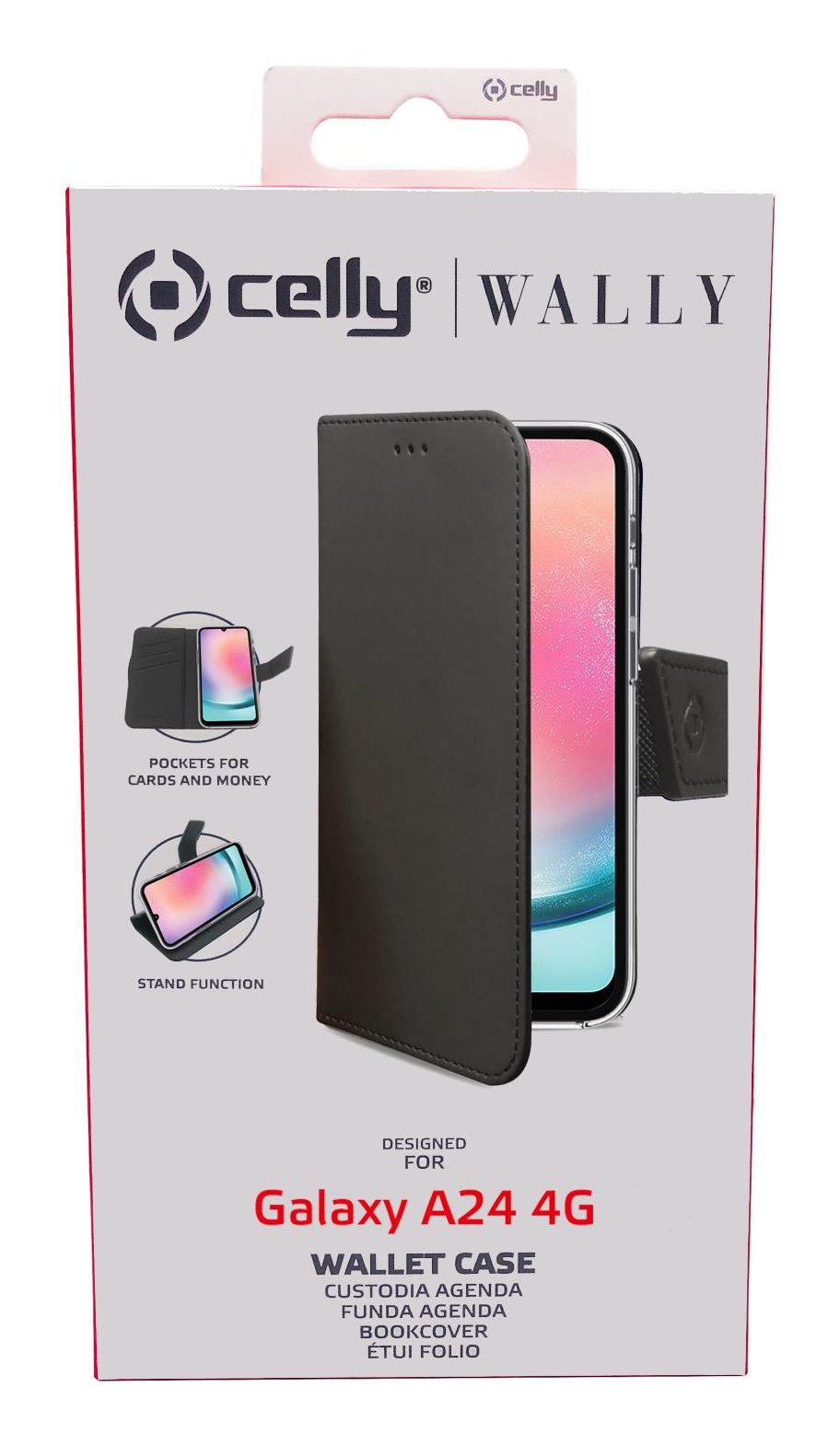 Case Celly Samsung A24 4g Wallet Black Wally1038
