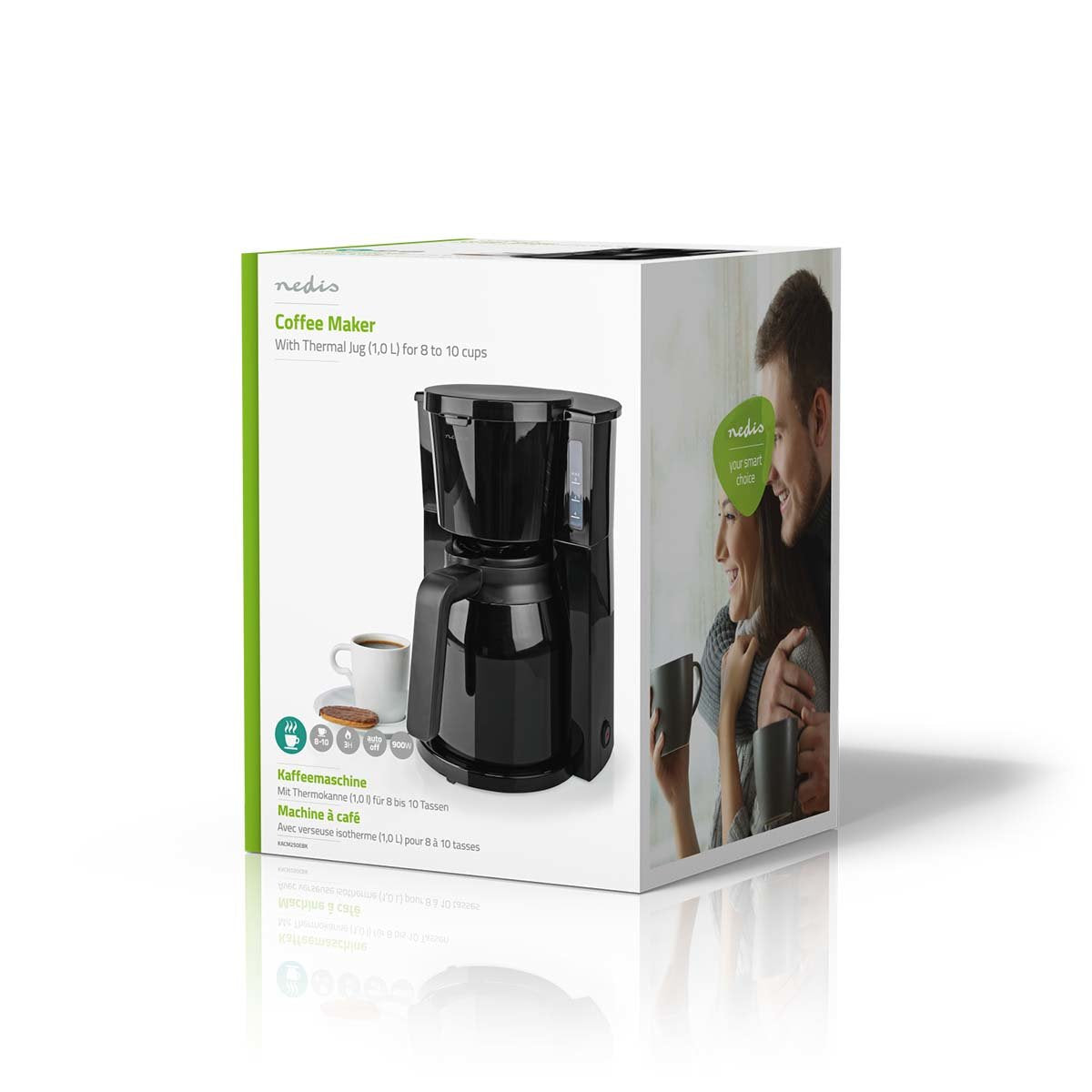 Nedis Cafetera Cafe Filtrado 1.0 L 8 Copas Negro