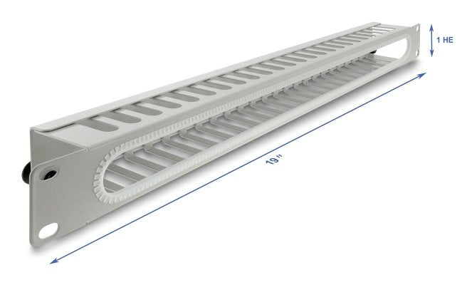 Delock 19? 1 He Cablemanagement Rangierpanel Mit Öffnung Und Kantenschutz Grau