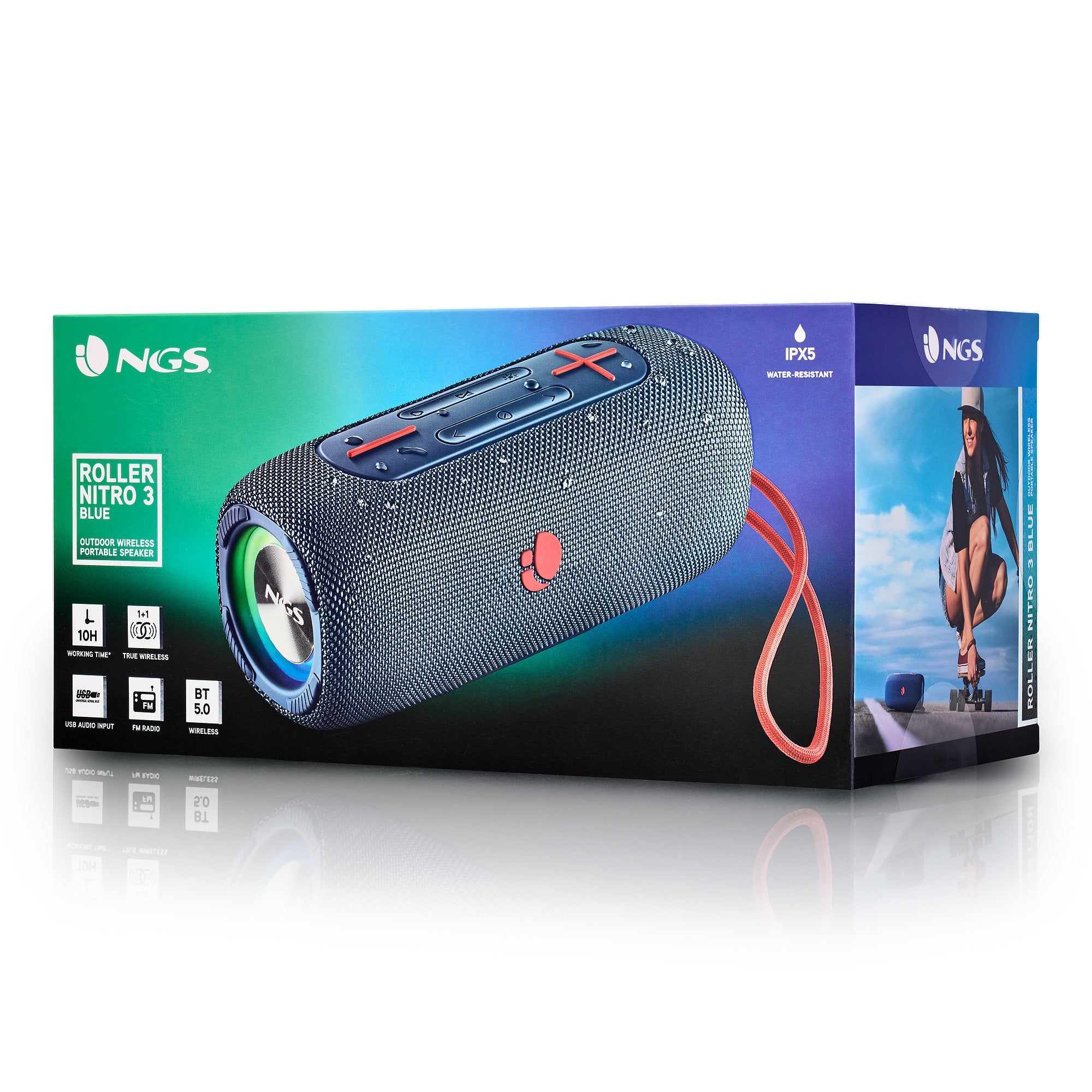 EAN 8435430620368 - NGS Roller Nitro 3 Altavoz portátil estéreo Azul 30 W imagen 6