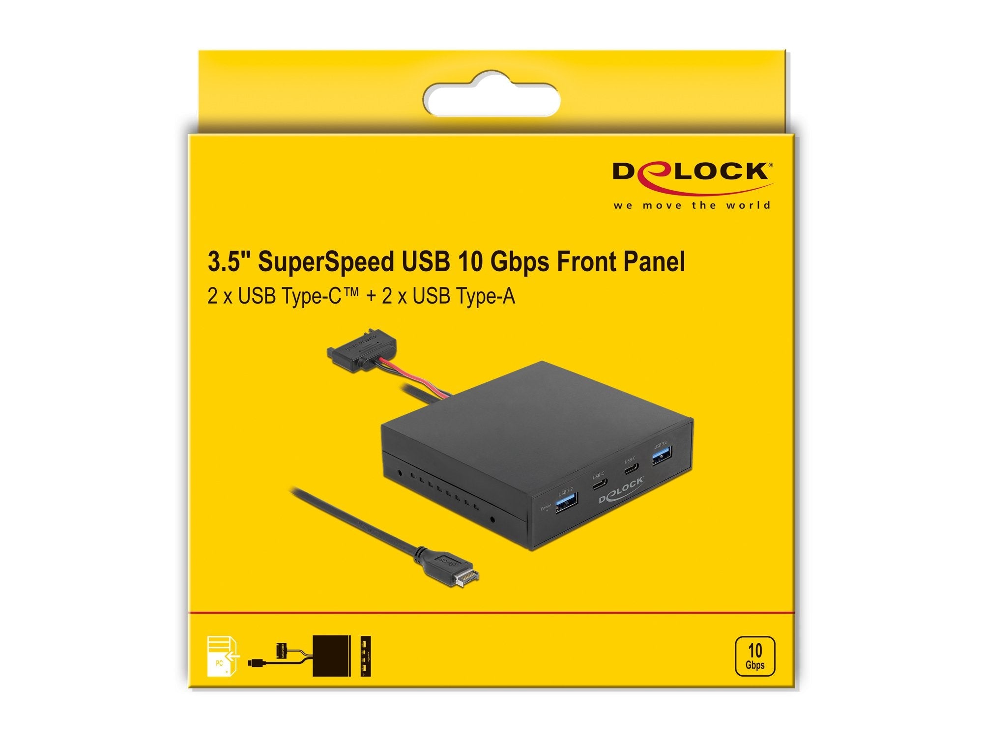 Delock 3.5 Usb 3.2 Gen 2 Front Panel 2 X Usb Tipo-C + 2 X Usb Typ-A