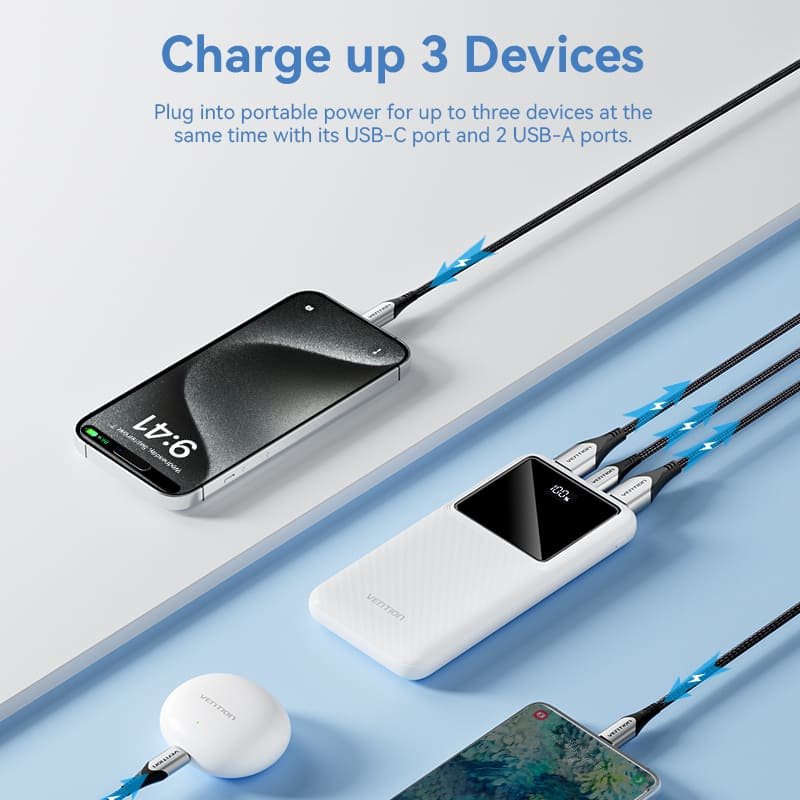 Powerbank 10000mah Vention Fhkw0 22.5w Blanca