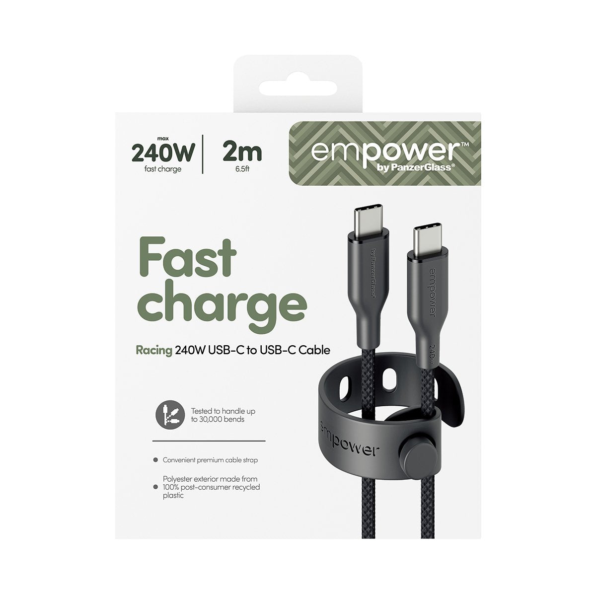 EAN 5715685027673 - PanzerGlass empower™ by ® Racing 240W USB-C to USB-C Cable | USB 2.0 | 2M | Space Black cable USB Negro imagen 5