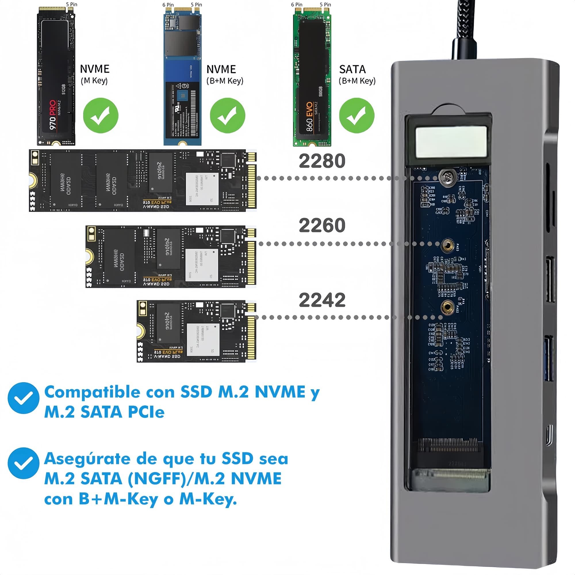 Leotec Docking Station 8-1 Con Caja Externa Ssd M2