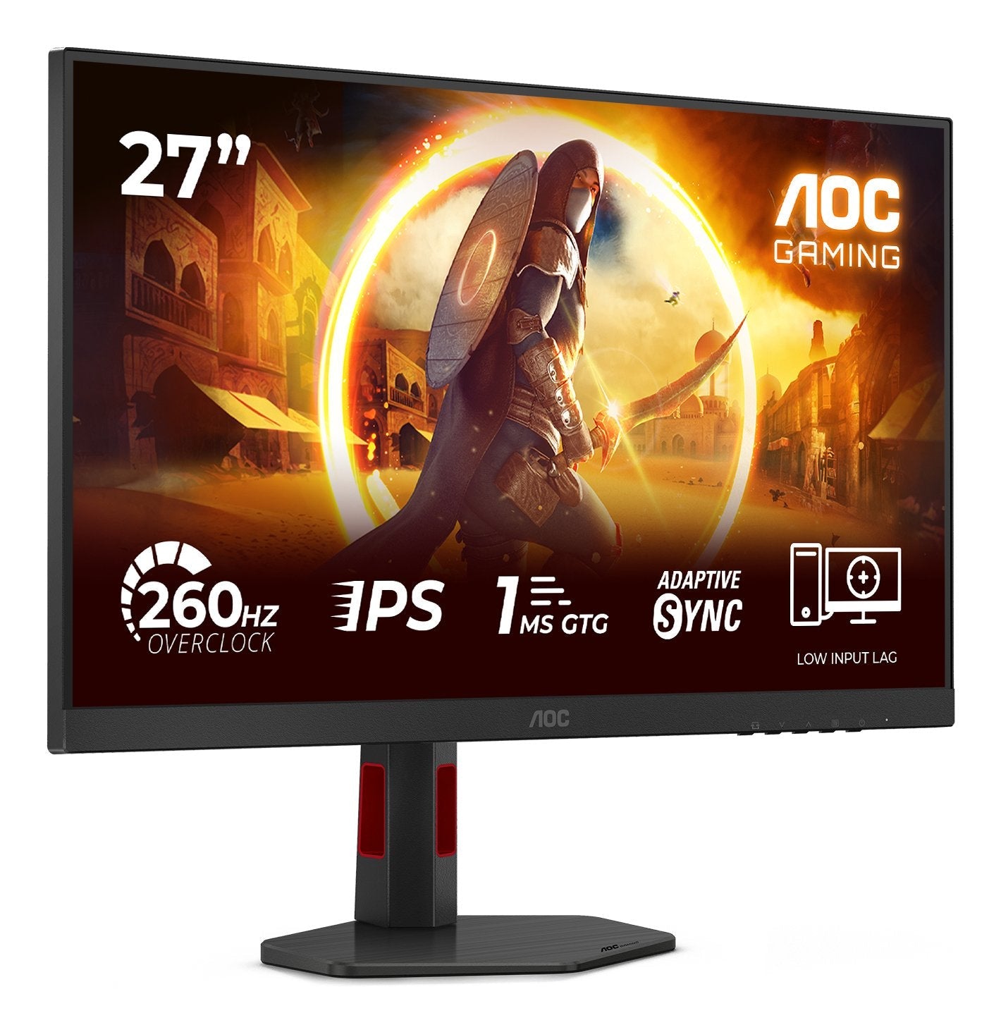 Monitor Aoc 27g4zr Gaming 27" 16:9 Fast Ips 260hz 1920x1080 Has 130mm 2xhdmi 2.0 Dp 1.4