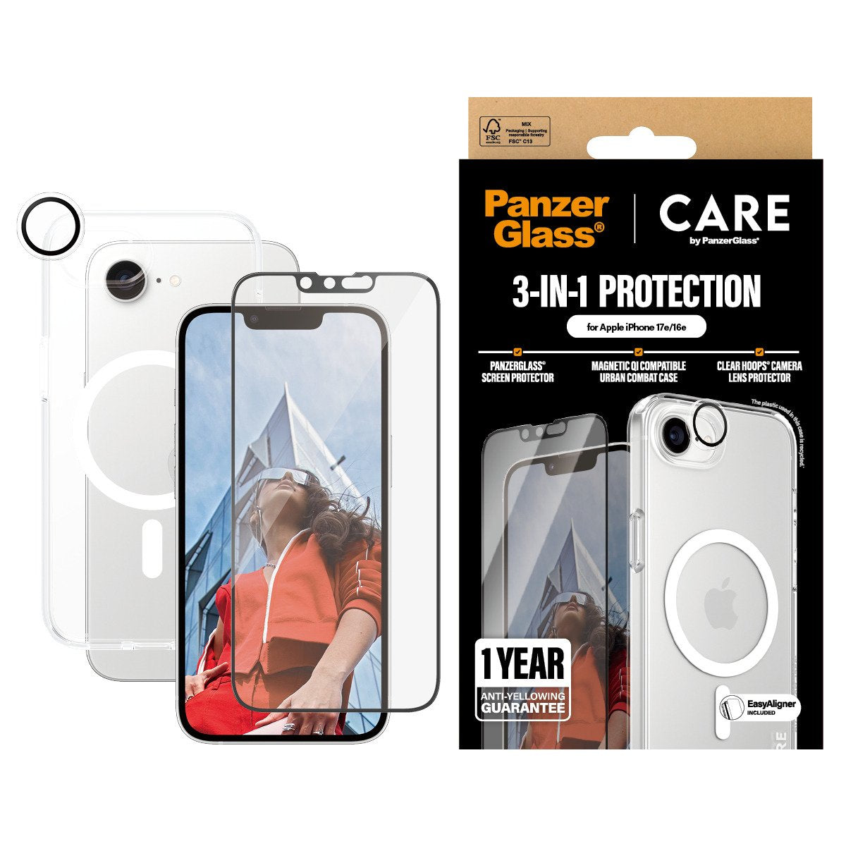 EAN 5715685020988 - PanzerGlass ® | CARE™ by ® 3-in-1 Bundle iPhone 17e | 16e Protector de pantalla Apple 1 pieza(s) imagen 2