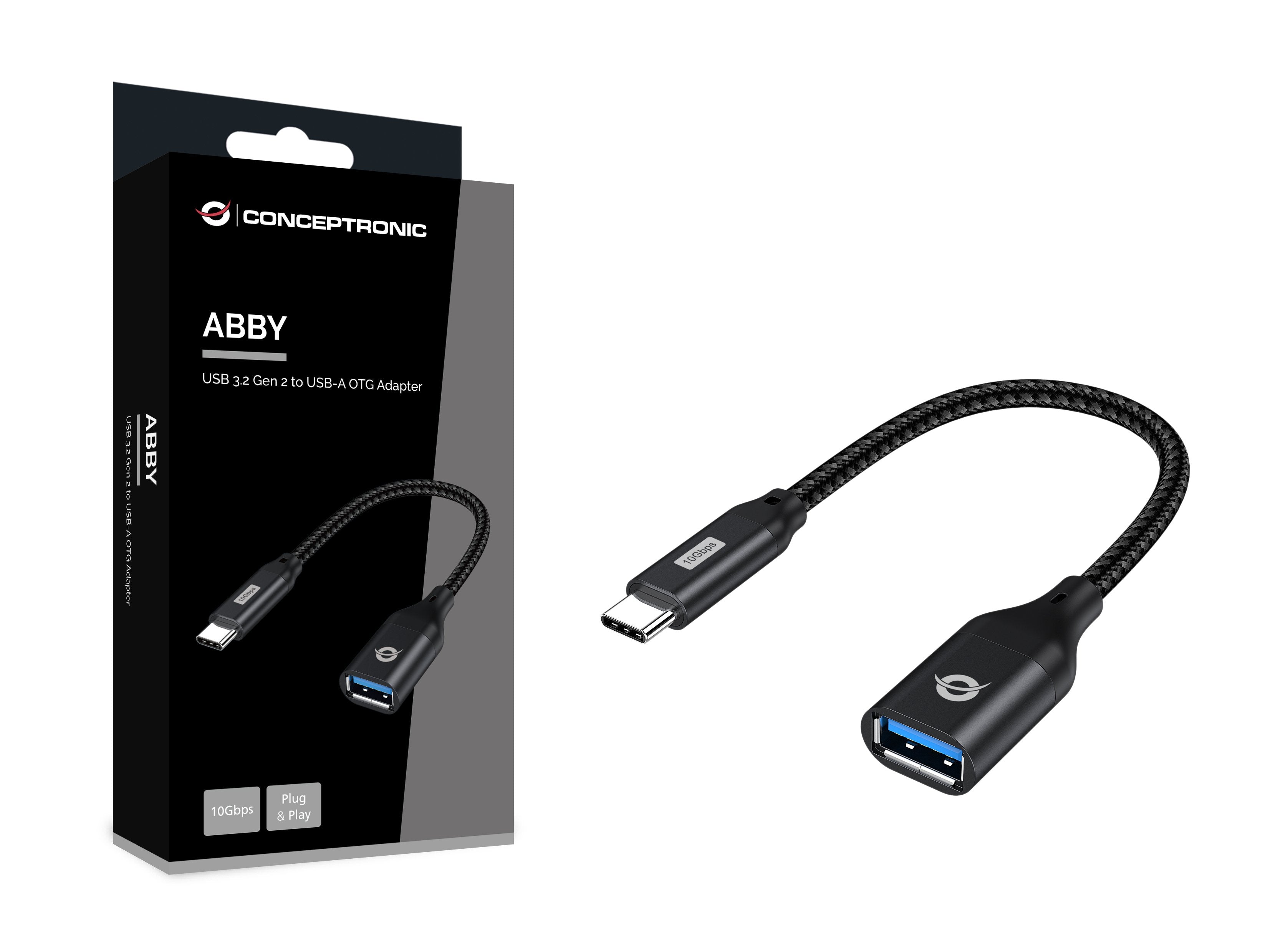 Conceptronic Adaptador Usb-C -> Usb-A 3.0 Otg 10gb S Negro