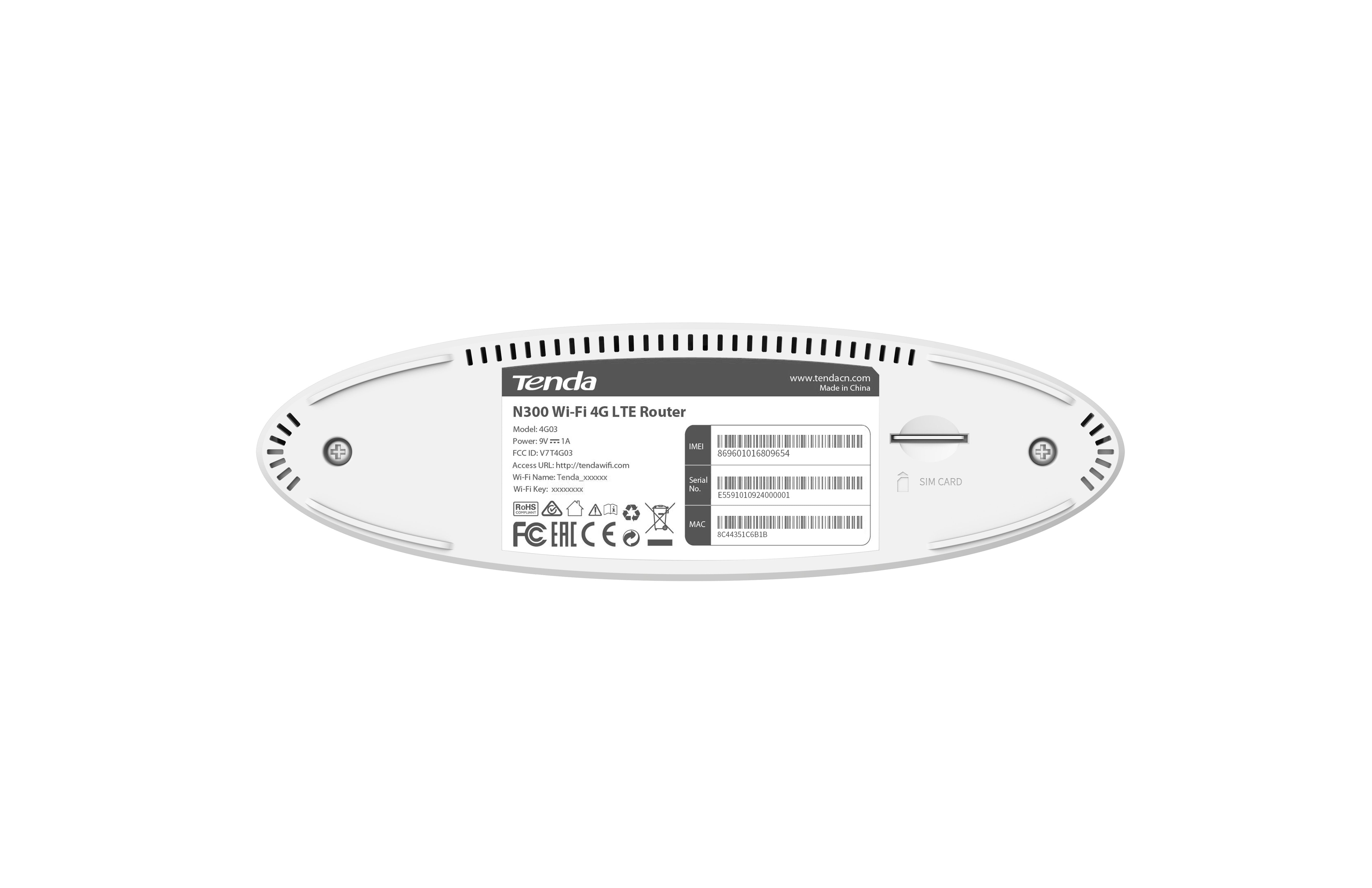 Router Inalámbrico 4g Tenda 4g03 300mbps/ 2.4ghz/ 4 Antenas/ Wifi 802.11b/G/N