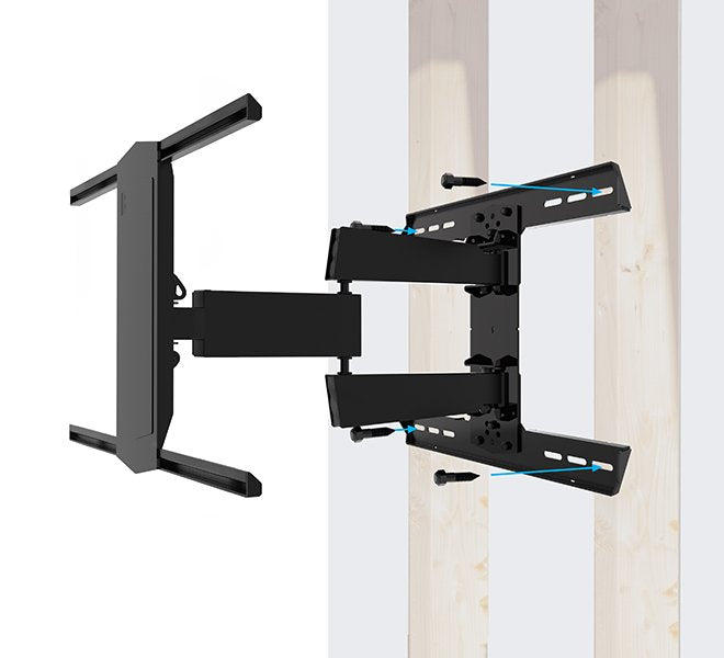 Dual Stud Double Arm Flat Screen Wall Mount With Tilt &
