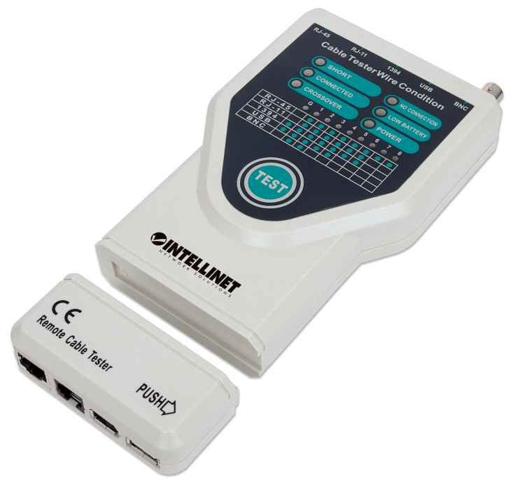 EAN 0766623780094 - Intellinet 780094 comprobador de cables de red Comprobador de cables UTP/STP Gris imagen 1