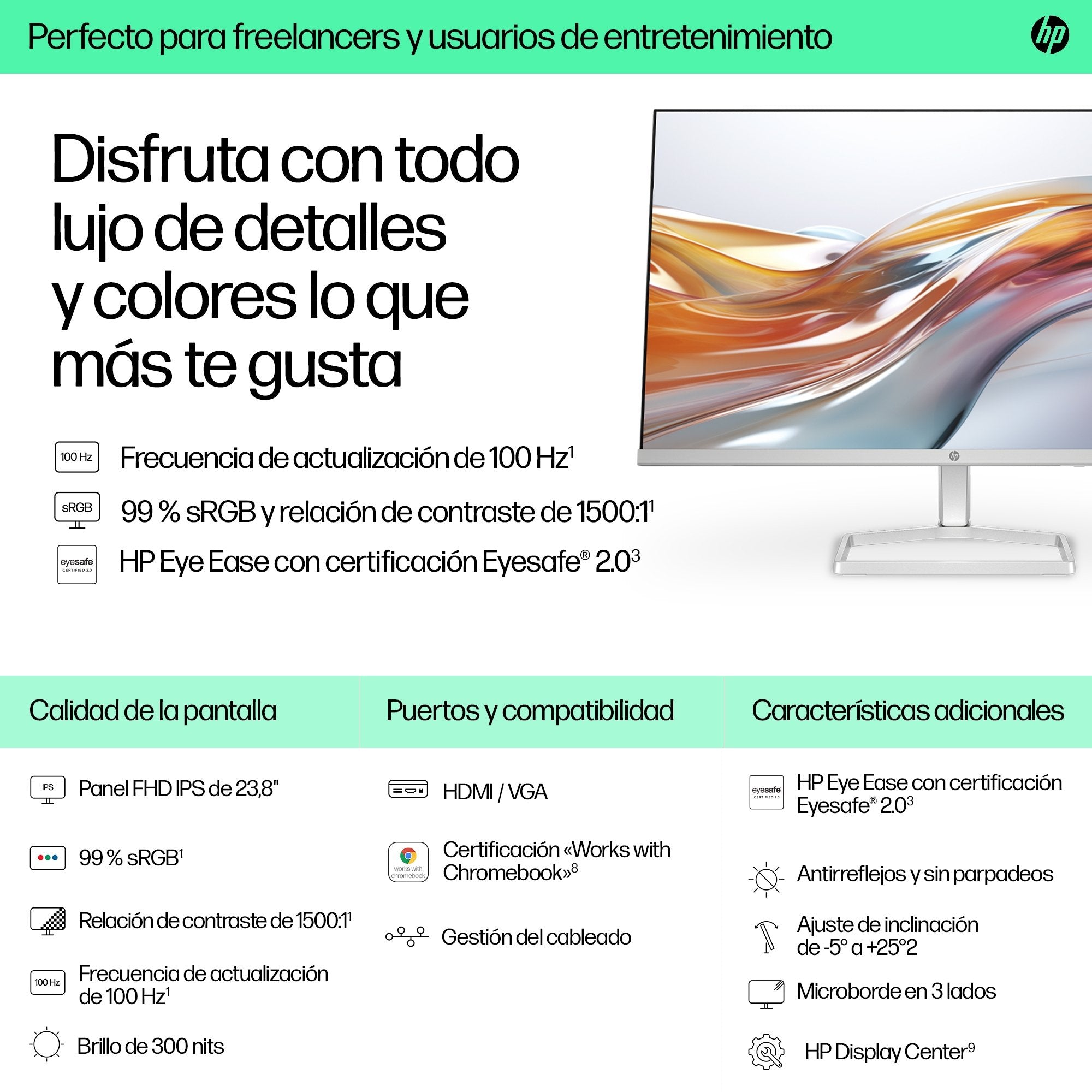 EAN 0197498936666 - HP Series 5 23.8 inch FHD White Monitor - 524sw pantalla para PC 60,5 cm (23.8") 1920 x 1080 Pixeles Full imagen 11