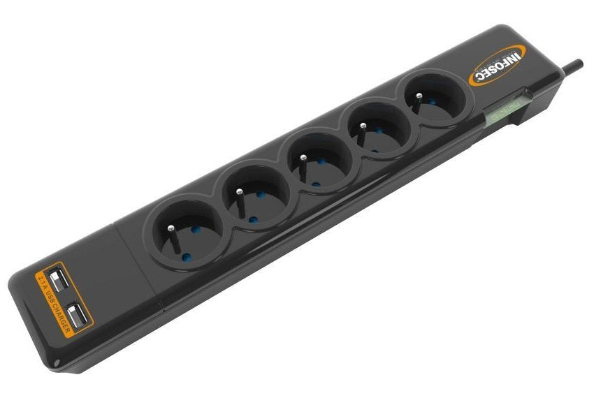 5 French Sockets With Surge Protection - S5 - Usb