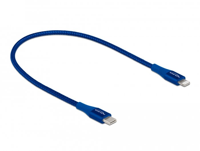 Delock Daten- Und Ladecable Usb Type-C Zu Lightning Für Iphone, Ipad Und Ipod Blau 0,5 M Mfi