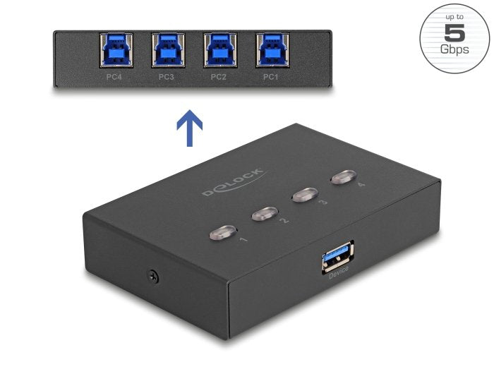 Usb 5 Gbps Switch Für 4 Pc An 1 Gerät
