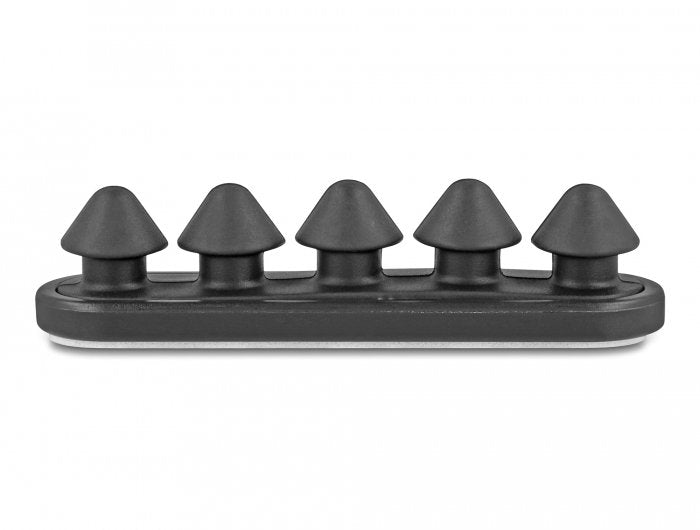 Delock 18444 Portacables Con 5 Pasacables Autoadhesivos Negro Juego 2 Piezas