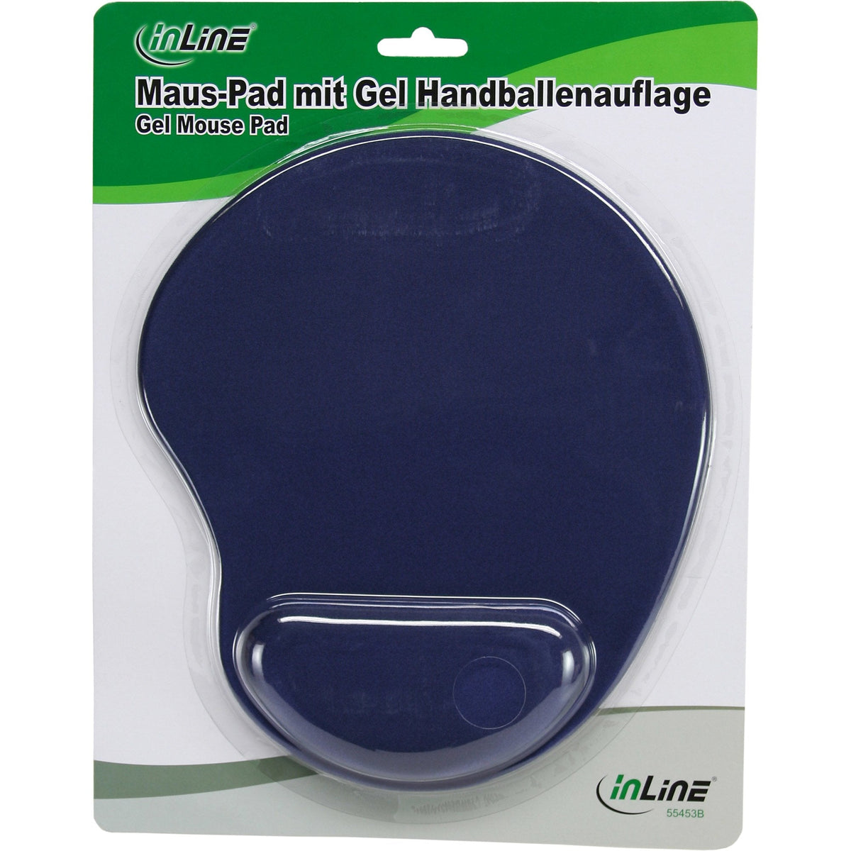 Alfombrilla De Ratón Inline Con Reposamuñecas De Gel 230x205x20mm Azul