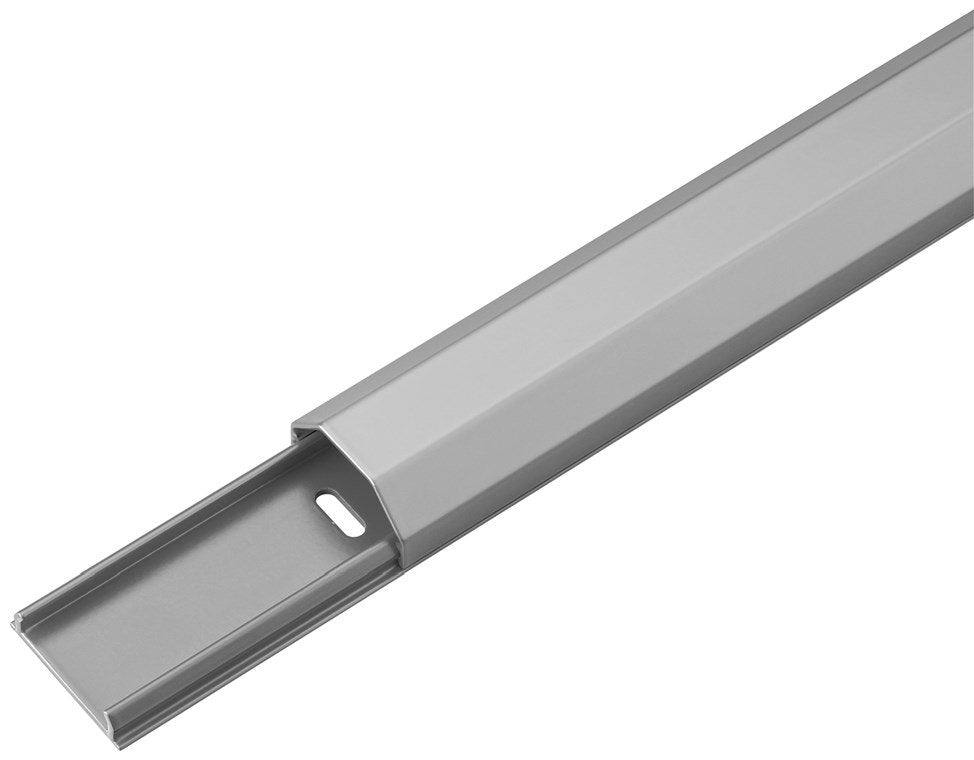 Goobay 90666 Protector De Cable Mantenimiento De Cables Plata, Canal De Cable Plateado, Mantenimiento De Cables, Plata, Aluminio, 1,1 M, 33 Mm, 400 G