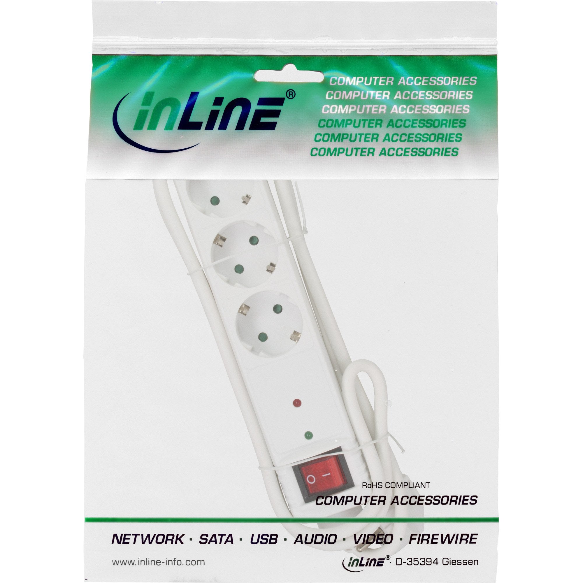 EAN 4043718188260 - InLine 16431Q base múltiple 1,5 m 3 salidas AC Blanco imagen 3