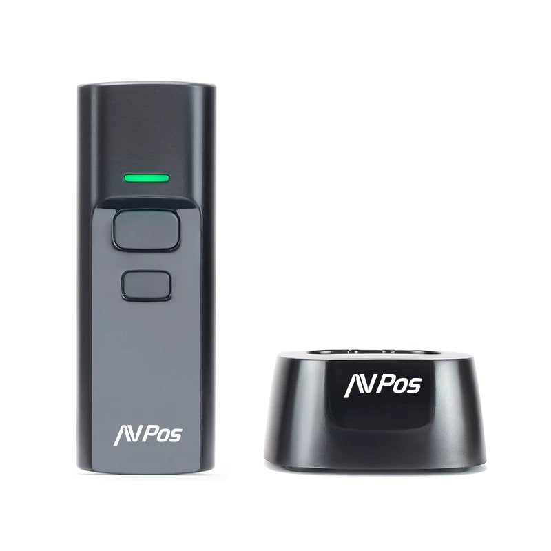 Avpos Bt03 Lector De Codigos Portatil - Cã³digos 1d, 2d Y Qr - Usb, Wireless 2.4 Y Bluetooth - 1100mah - Base Incluida