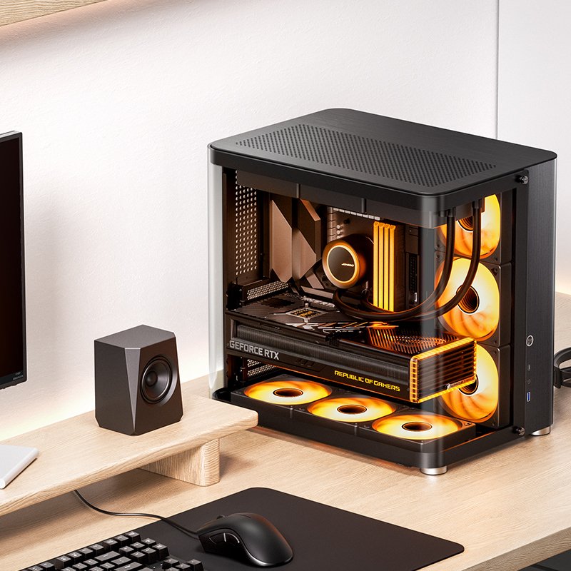 Jonsbo Tk-2 2.0 Midi-Tower, Tempered Glass - Negro