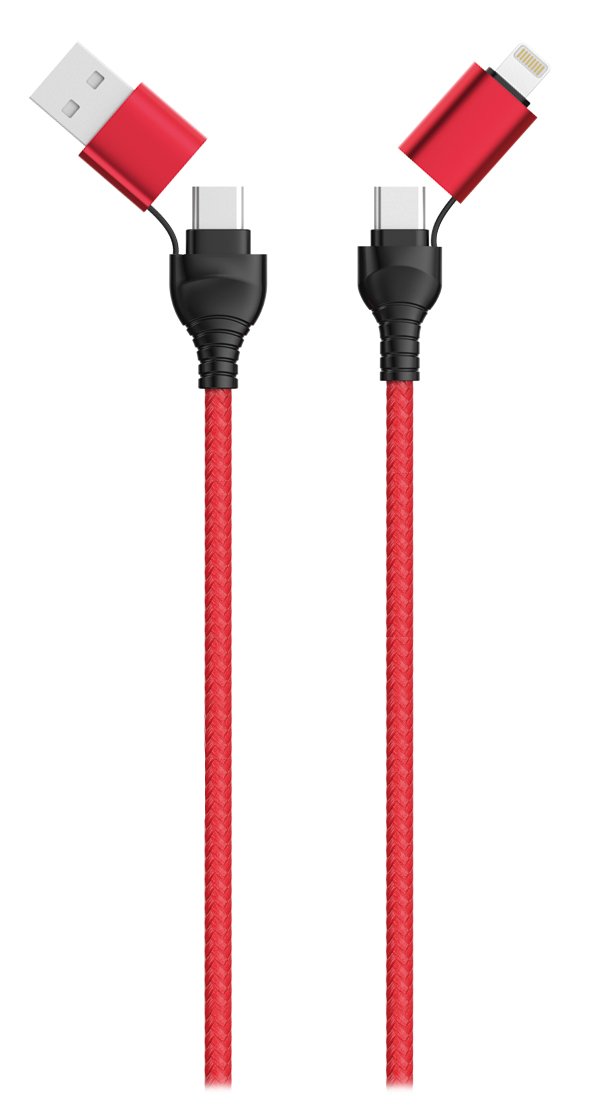 EAN 4010425973700 - 2GO 797370 cable USB 1,2 m USB A/USB C USB C/Lightning Negro, Rojo imagen 1