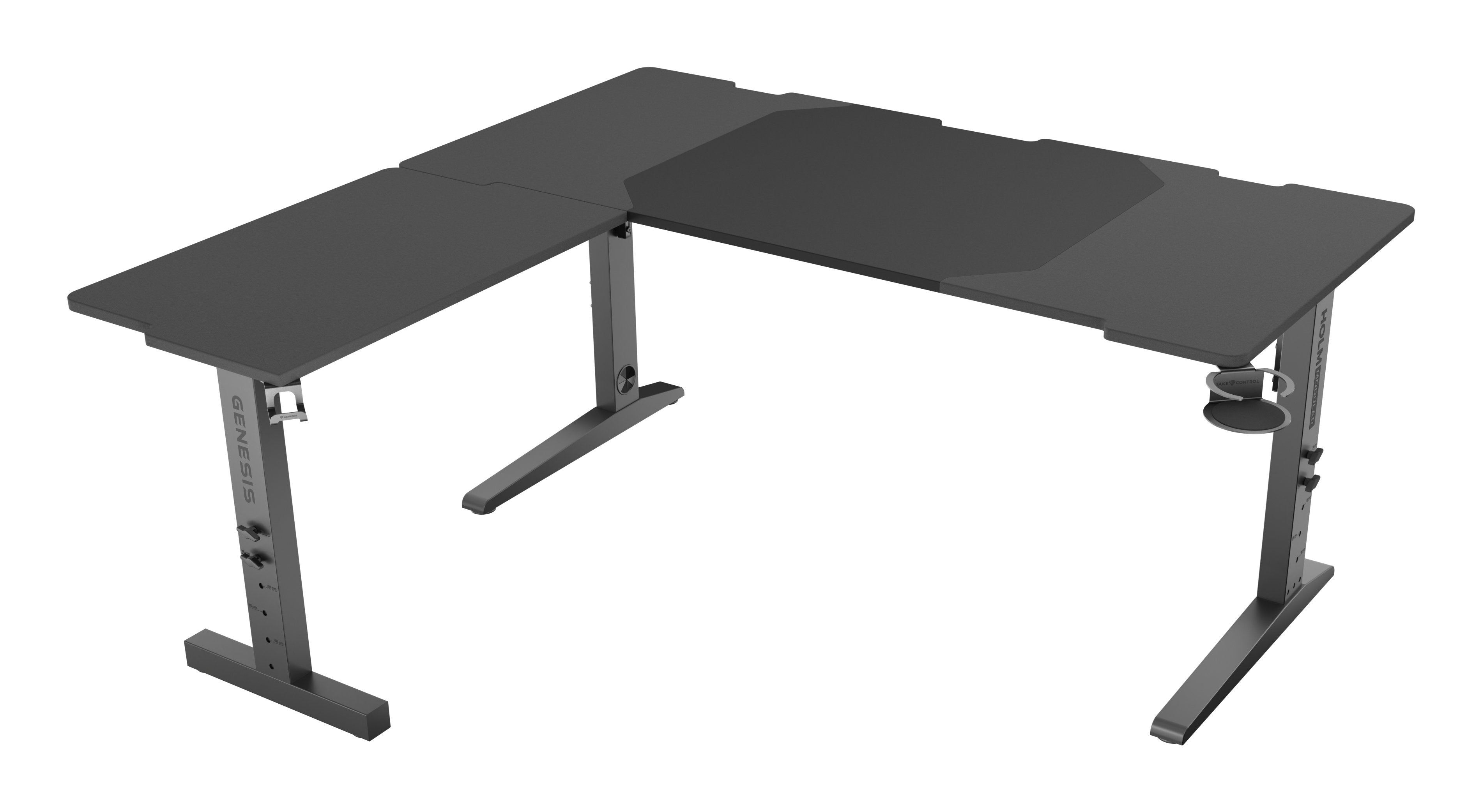 Mesa Gaming Genesis Holm Modular 160 Rgb Esquina Negro 160x75 Cm