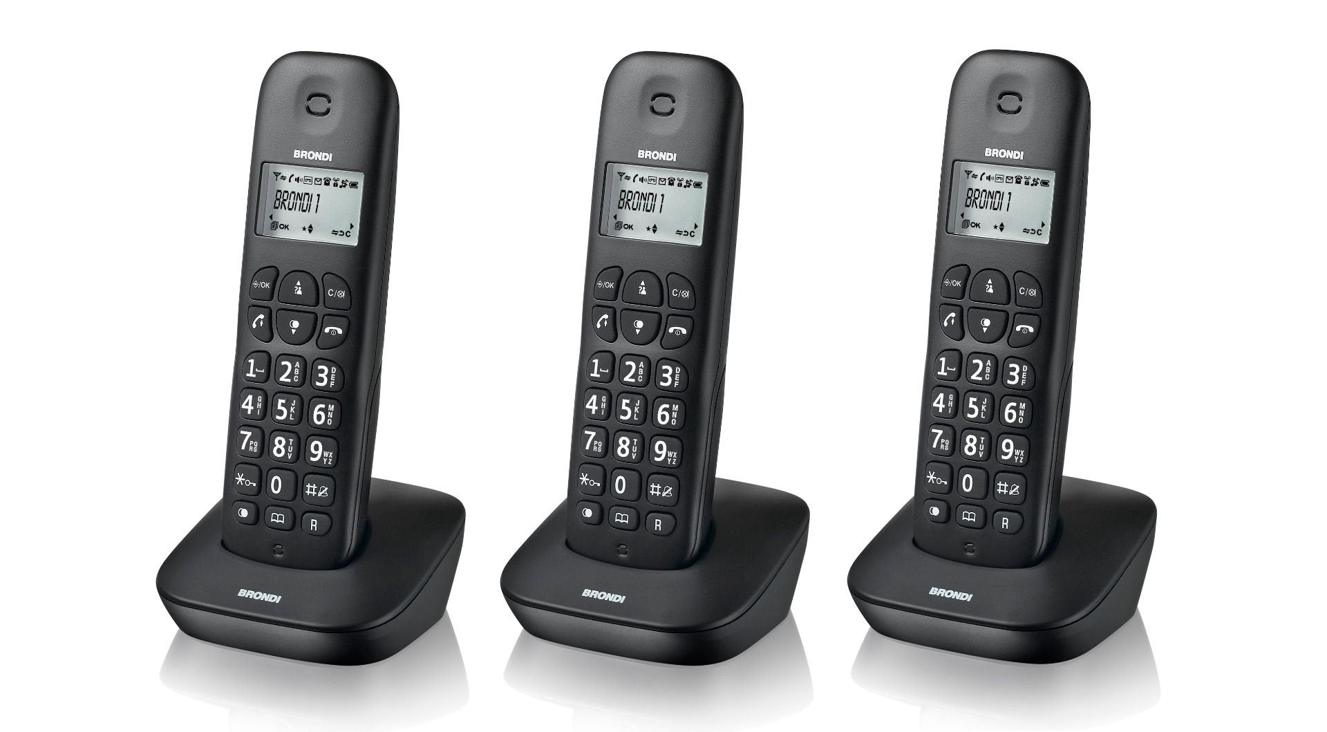 EAN 8015908740905 - Brondi Gala Trio Teléfono DECT Identificador de llamadas Negro imagen 2