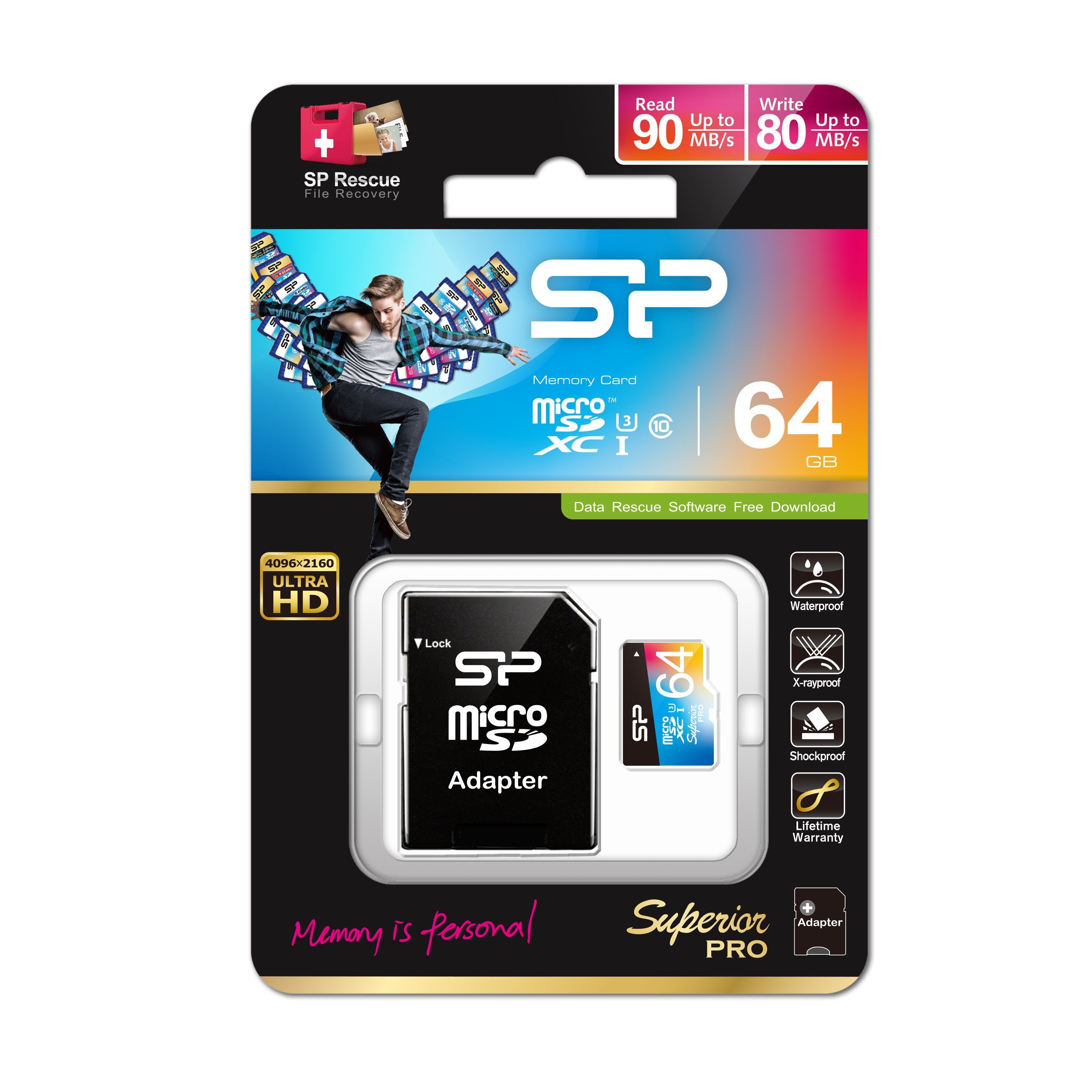 Microsd Card 64gb Silicon Power Uhs1 U3 Superior Pro Col+Ad