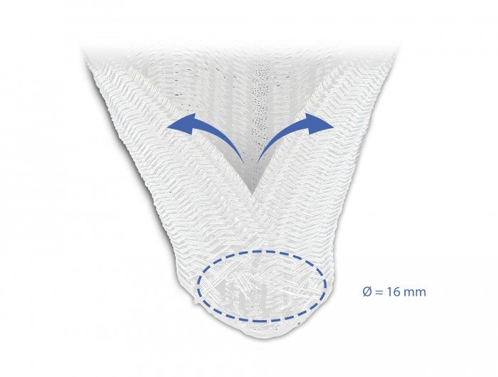 Delock Manguito Trenzado Con Cierre Automático 5 M X 16 Mm Blanco