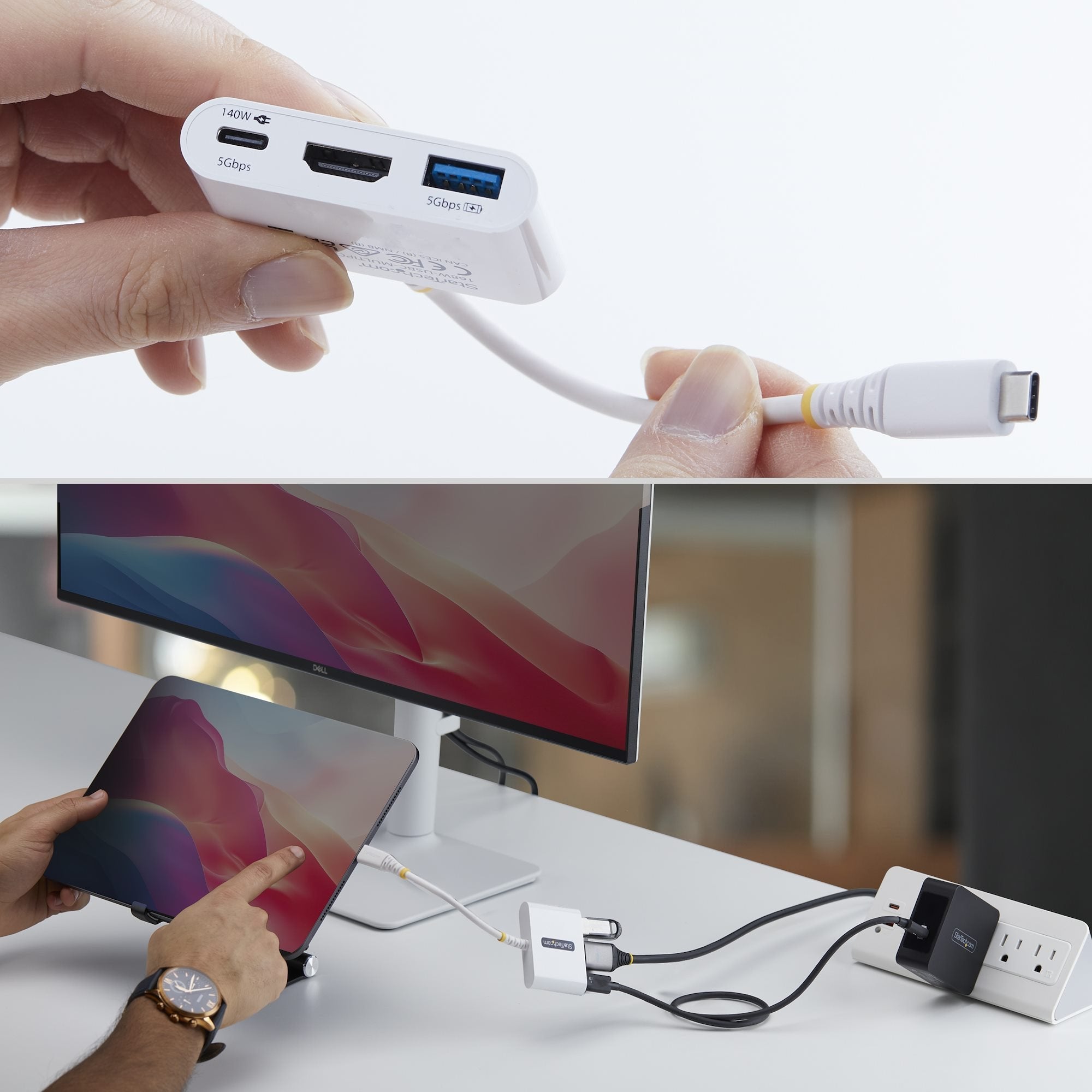 Dock Hub Multipuertos Usb-C A Cabl