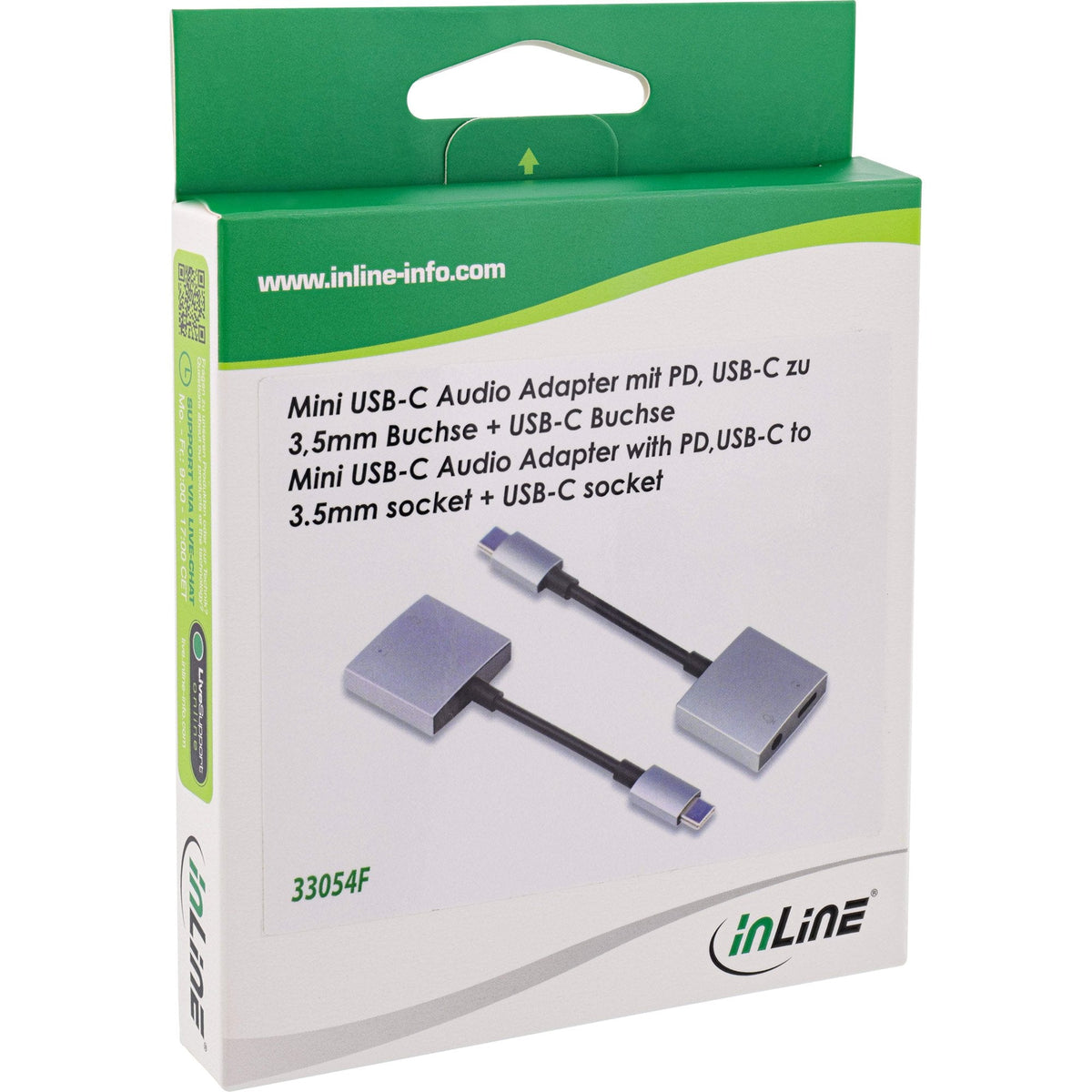 Inline® Usb-C Audio Adaptador Usb-C A 3.5mm Jack + Pd 30w