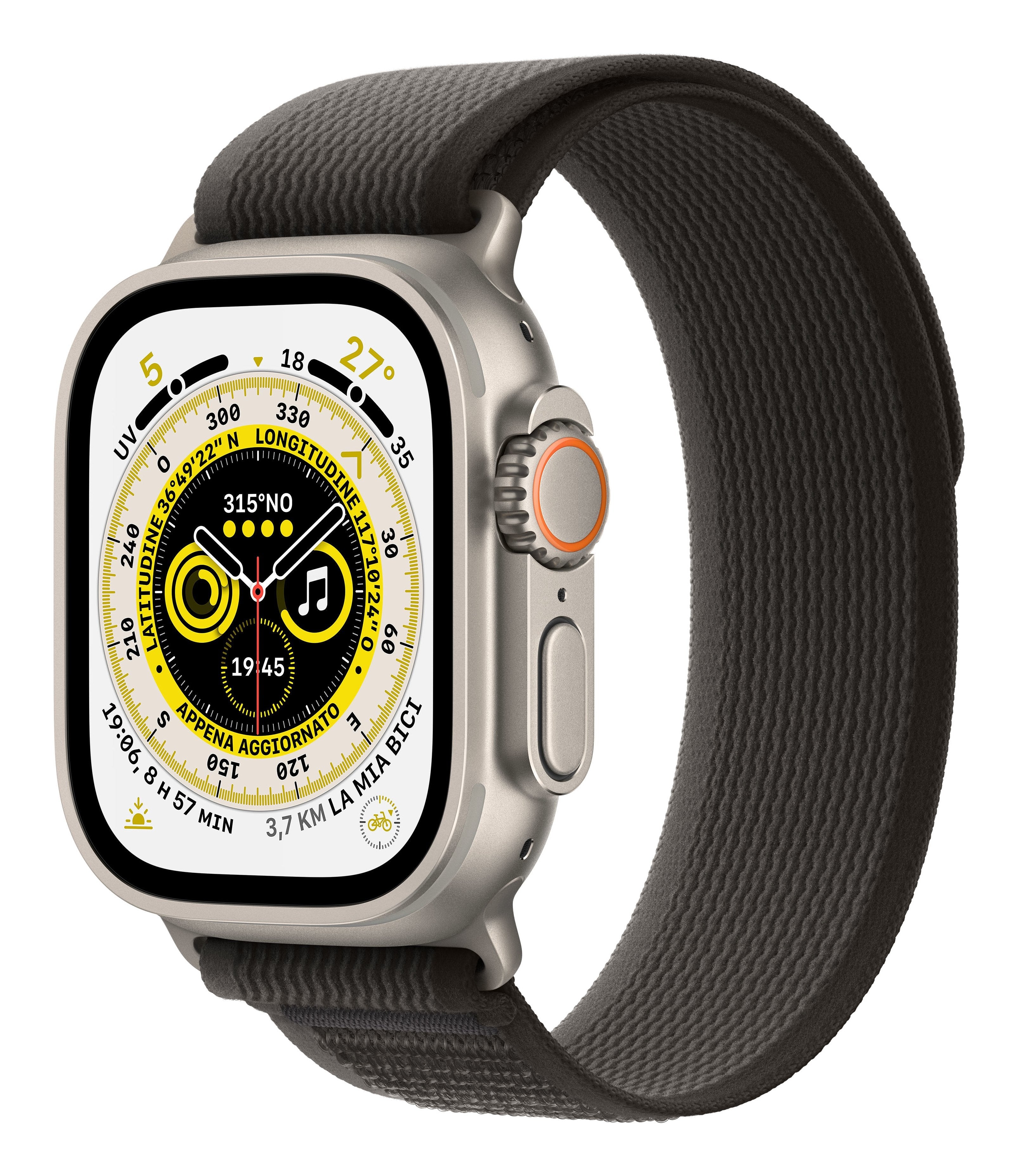 Apple Watch Ultra Gps Cellular 49mm Caja De Titanio Correa Loop Trail Negro Gris S M