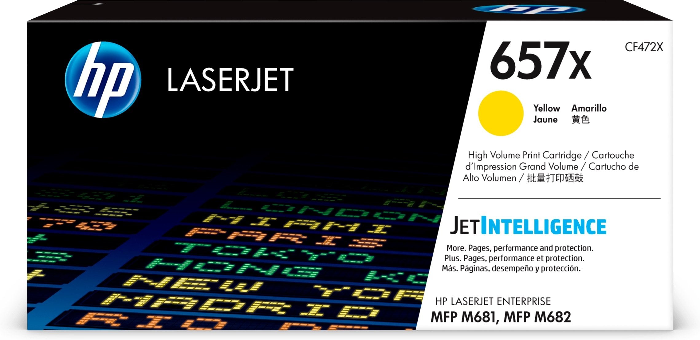 EAN 0889894325518 - HP 657X High Yield Yellow Original LaserJet Toner Cartridge cartucho de tóner 1 pieza(s) imagen 1