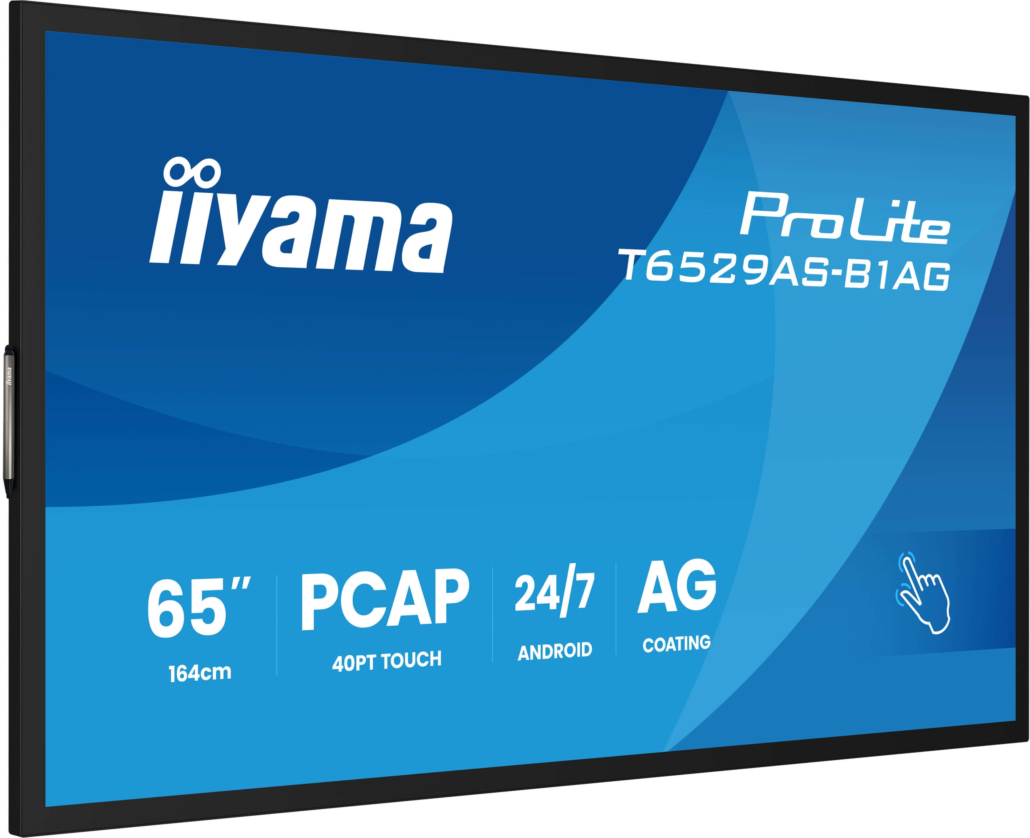Iiyama T6529as-B1ag Pantalla De Señalización Panel Plano Interactivo 163,8 Cm (64.5") Led Wifi 500 Cd / M² 4k Ultra Hd Negro Pantalla Táctil Procesador Incorporado Android 24/7