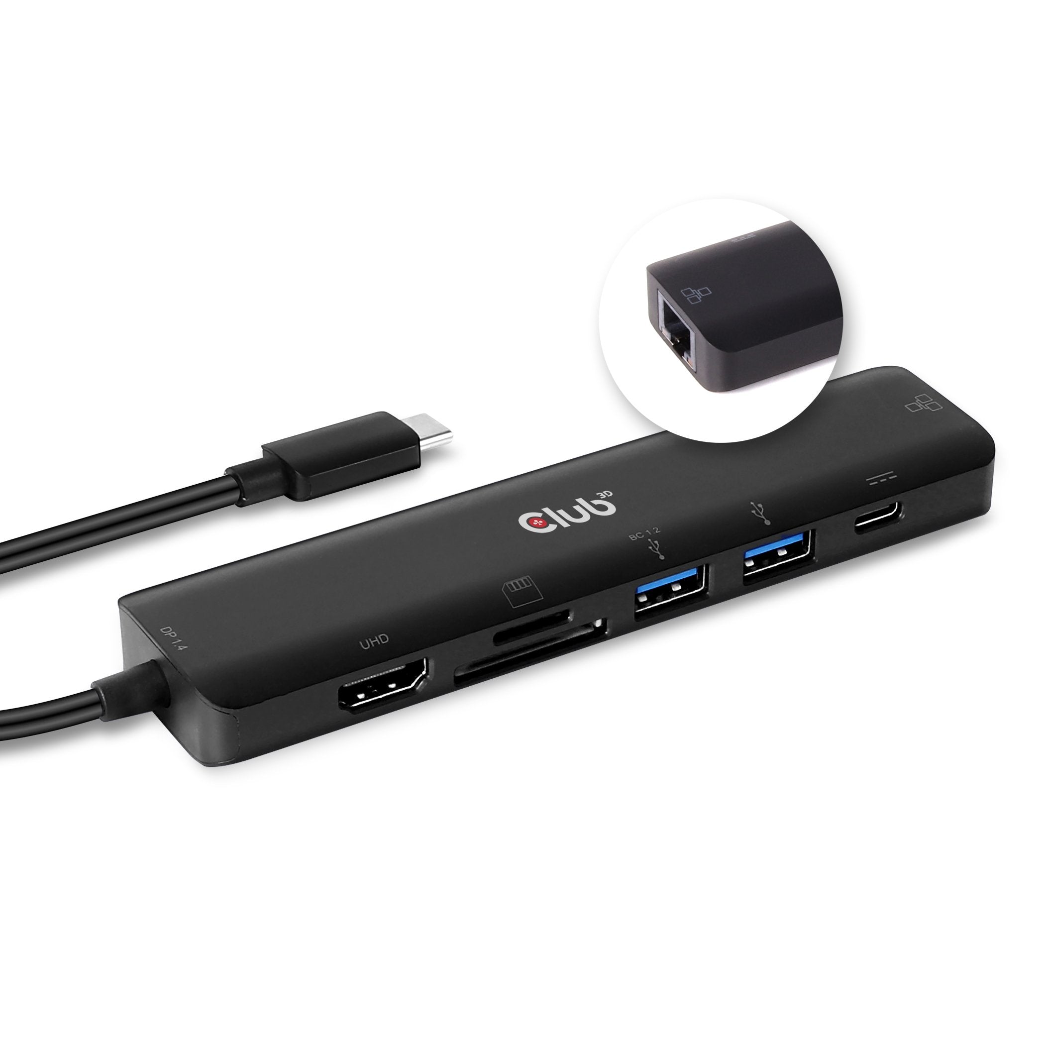 Club3d Usb-7-In1-Hub Usb-C > Hdmi/2xusb/Usb-C/Rj45/Sd/Msd Retail