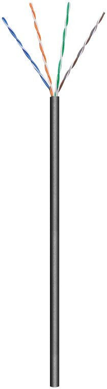 Patchkabel Outdoor Cat.6 U/Utp Schwarz, 100 Meter