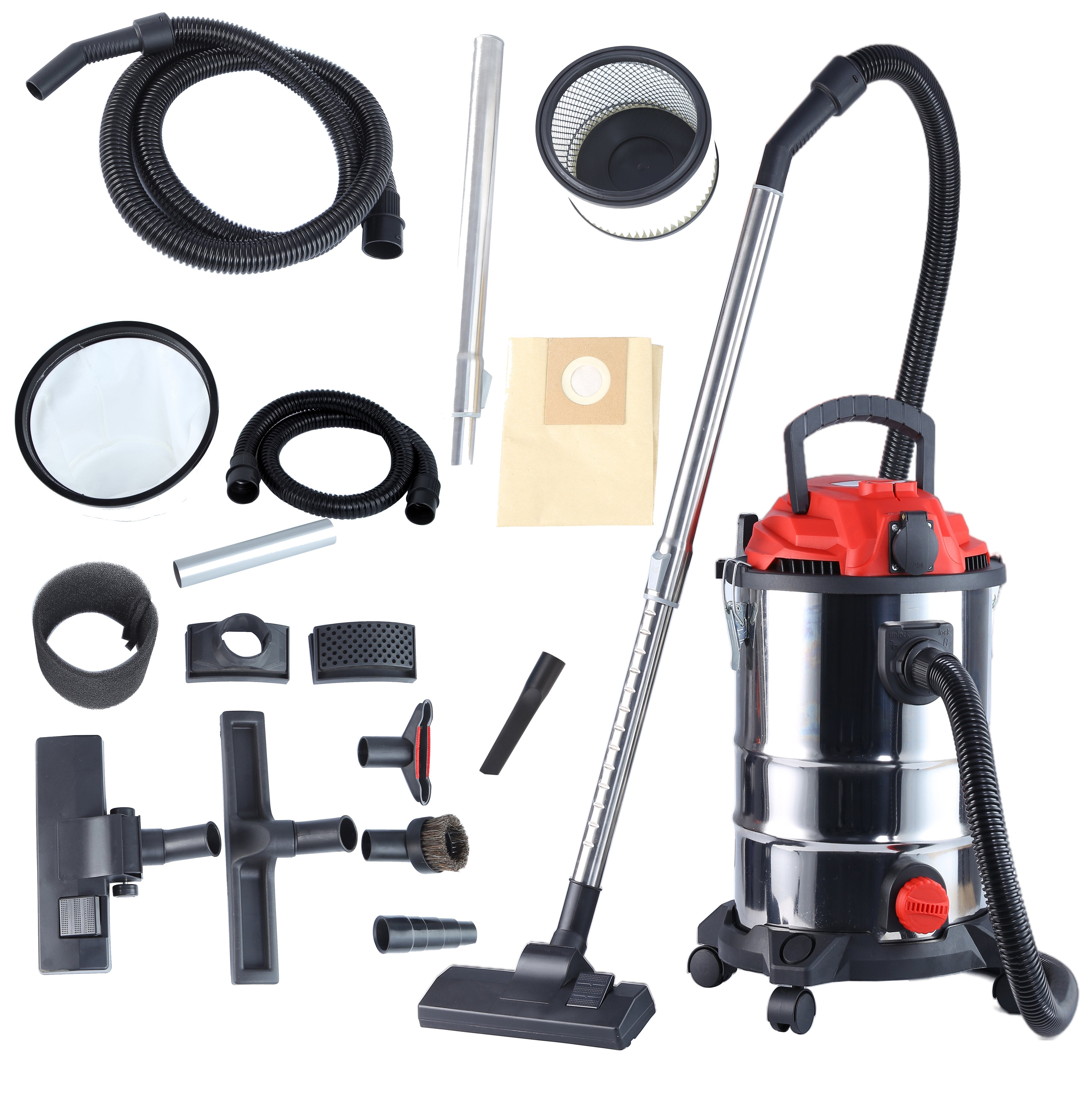 EAN 5902934839907 - Camry Premium CR 7045 extractor de polvo Negro, Rojo, Acero inoxidable 25 L 3400 W imagen 10