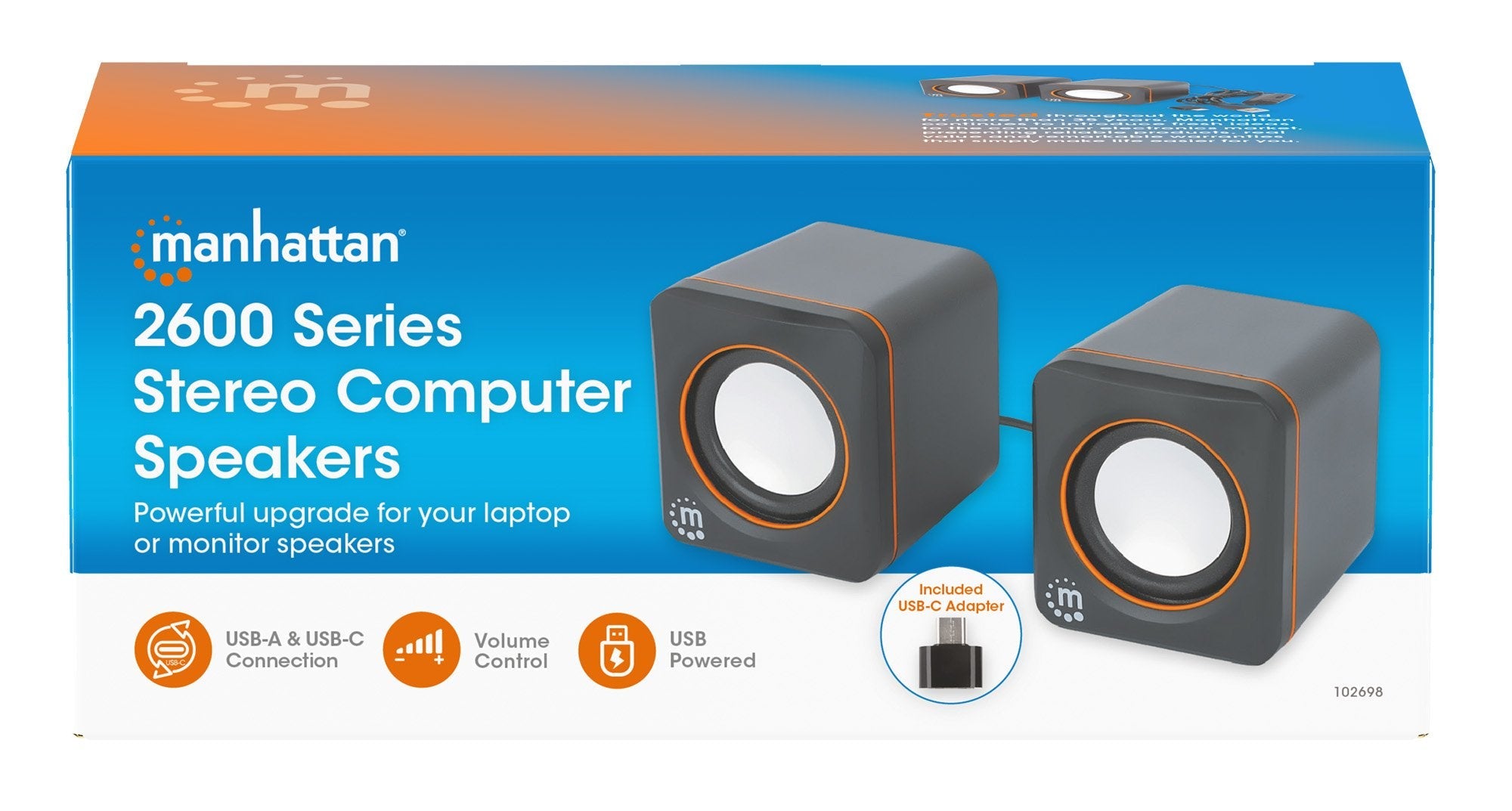 Manhattan Usb-Lautsprecher - 2600 Series Negro Orange