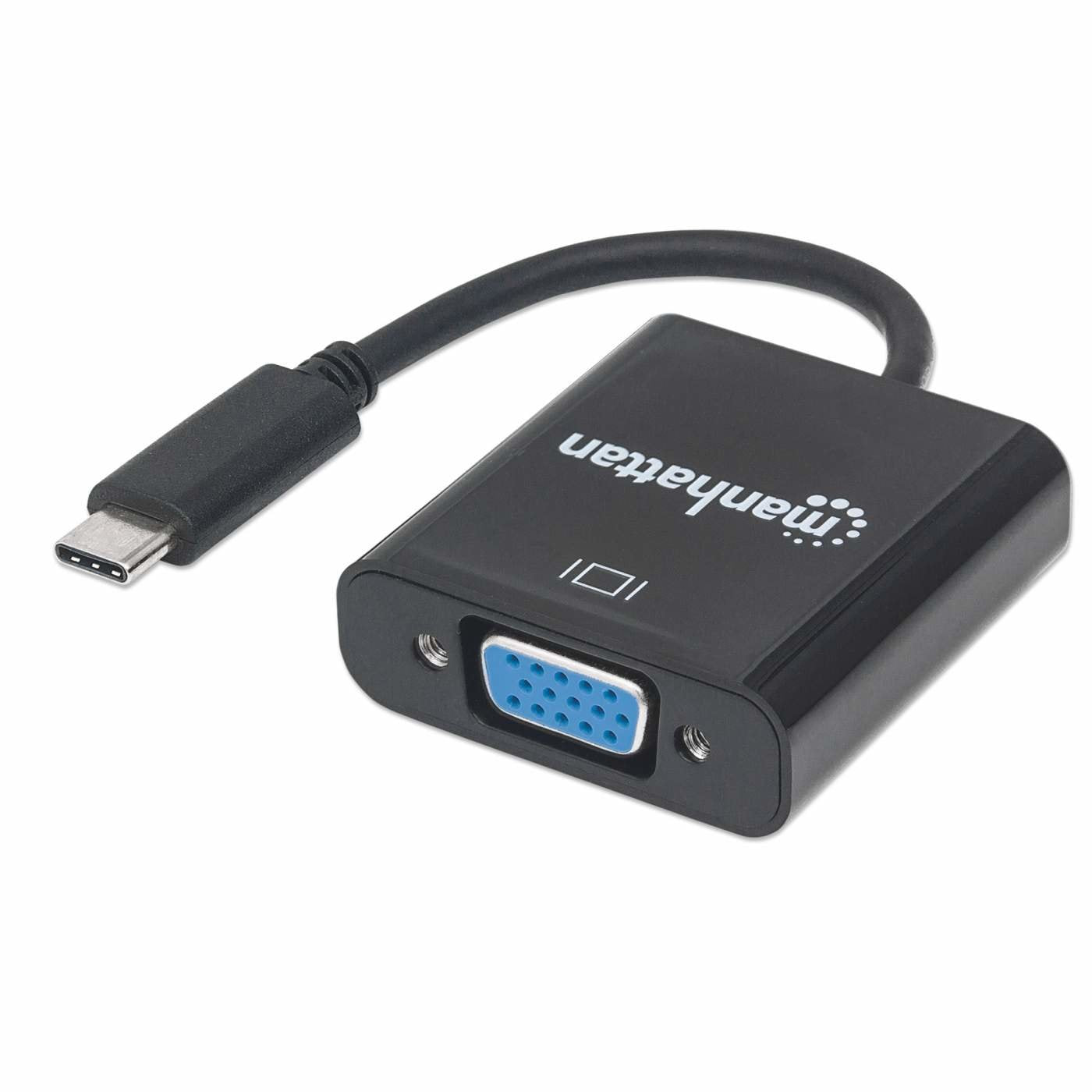 Manhattan Convertidor Usb-C A Vga Usb Tipo C Macho A Vga Hembra, Negro