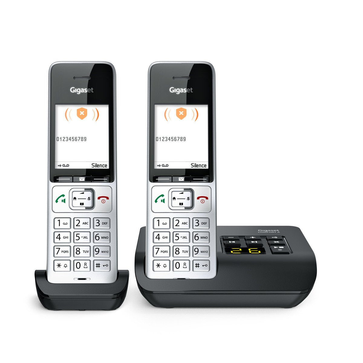 Gigaset Comfort 500a Duo Teléfono Dect/Analógico Identificador De Llamadas Negro, Plata