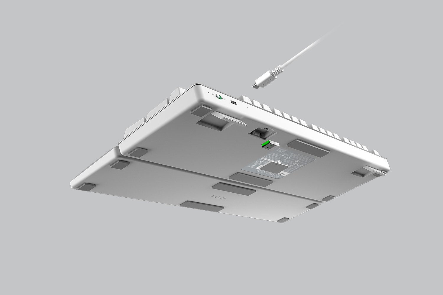 Razer Pro Type Ultra, Teclado Blanco/Gris, Aleman, Razer Yellow Rz03-04110300-R3g1