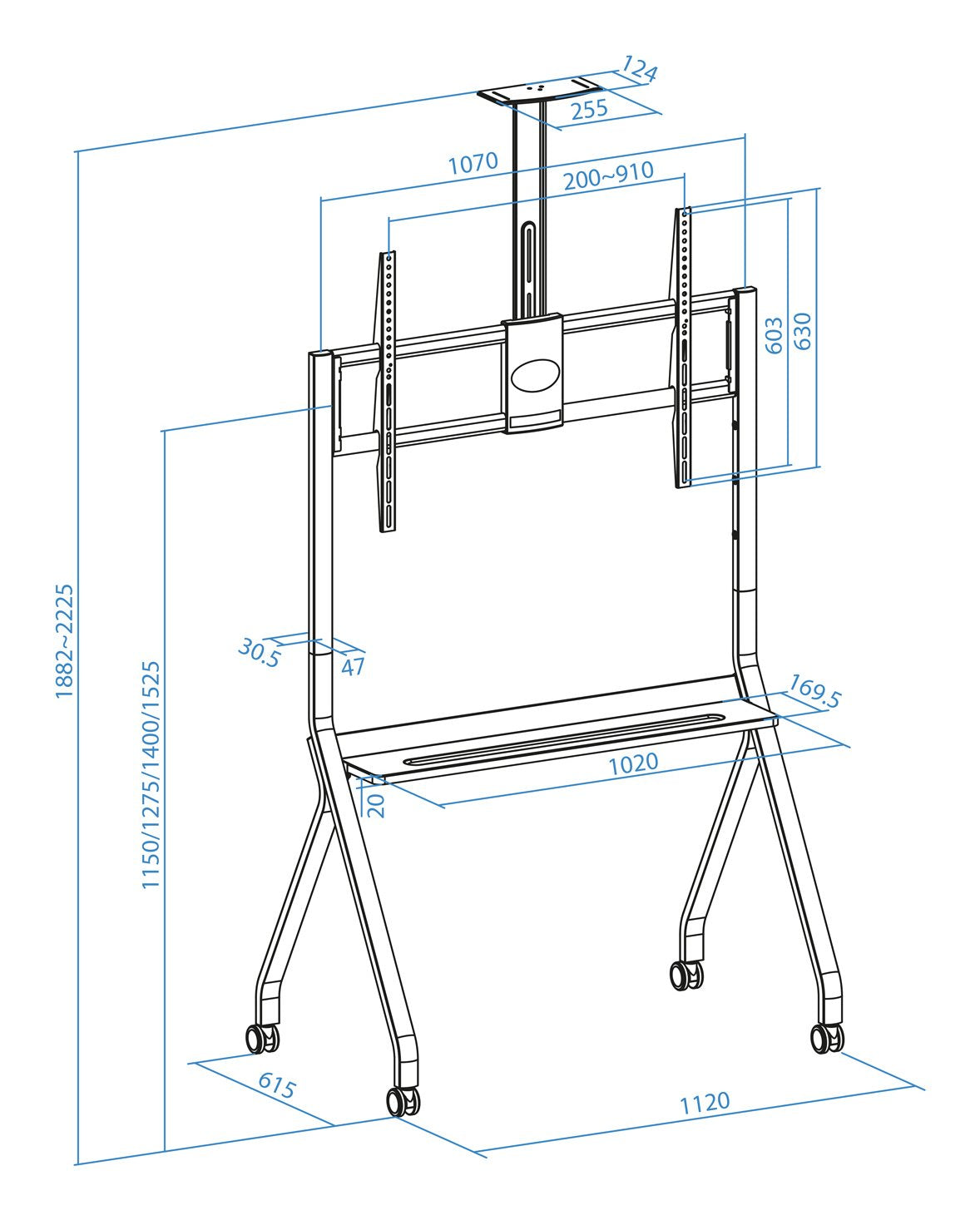 Soporte Suelo Ruedas "Istar" Pantallas 55-100"