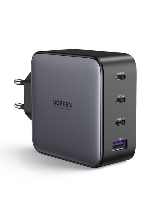 Ugreen Usb-A+3xusb-C 100w Gan Tech Cargador Rápido De Pared Ue Negro