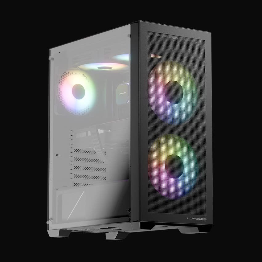 Lc-Power Gehäuse Atx Gaming 717b Meshwork_l Dark Schwarz