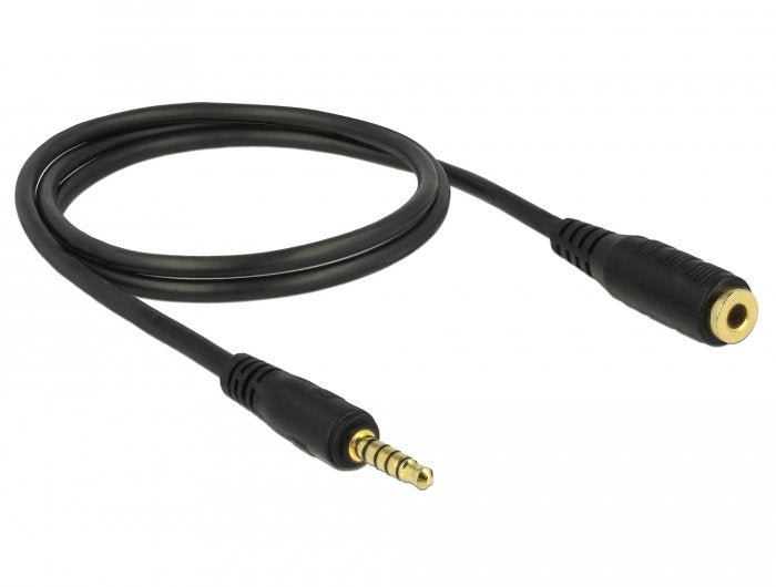 Delock 85701 Cable De Audio 1 M 3,5mm Negro Negro, 3,5mm, Macho, 3,5mm, Hembra, 1 M, Negro