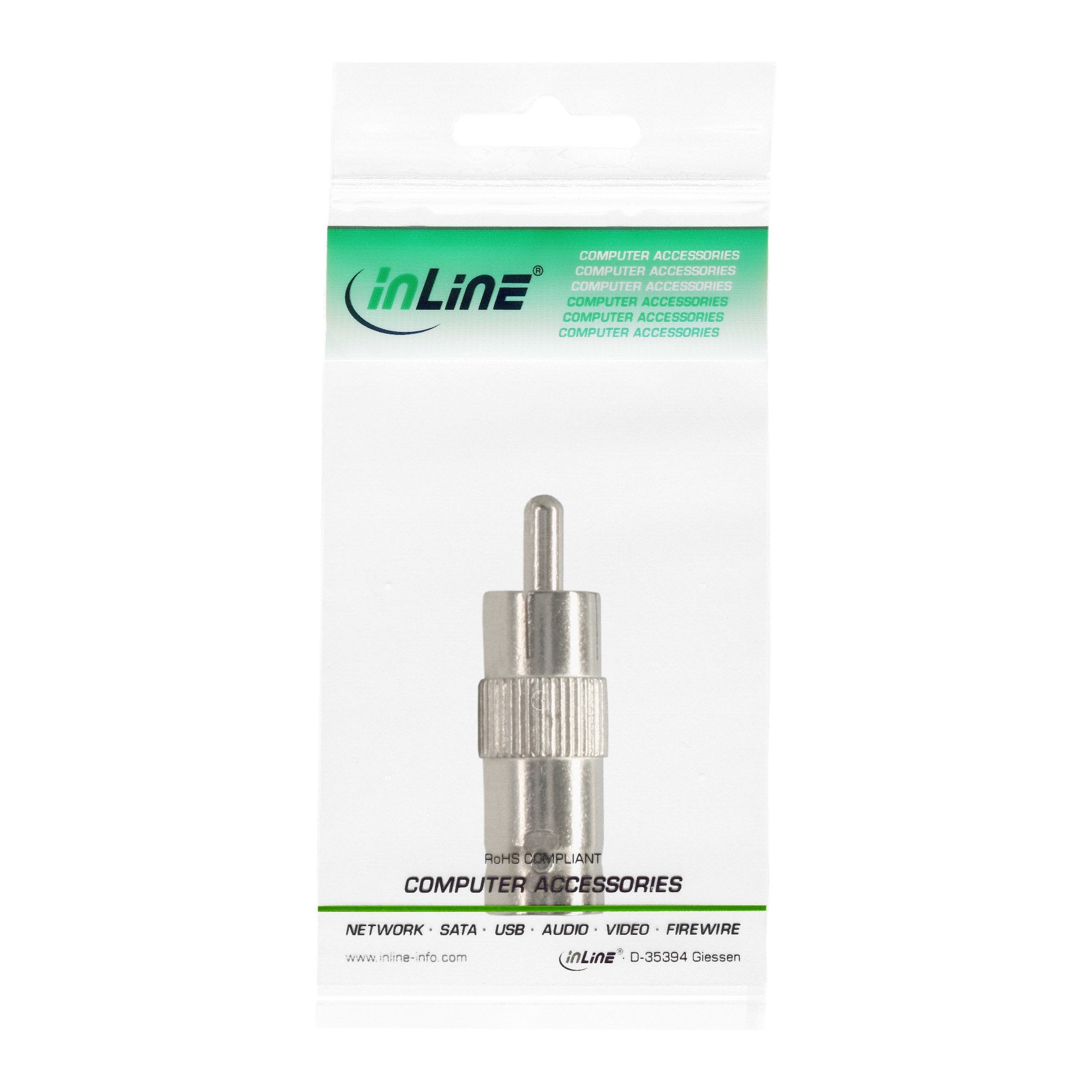 Adaptador De Video Inline 1x Rca Macho A Bnc Hembra