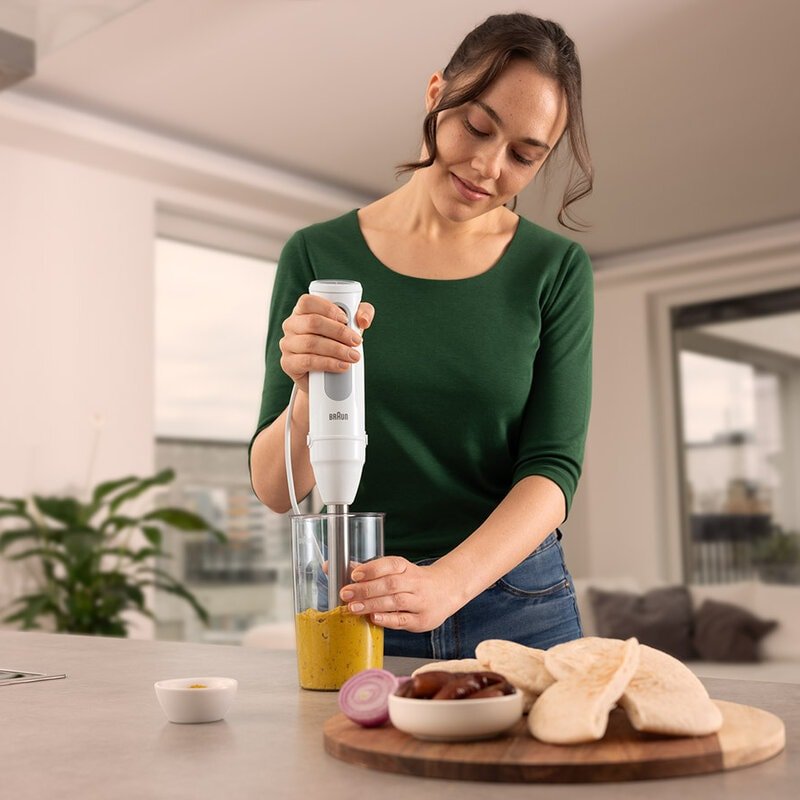 Batidora De Mano Braun Mq50236mwh 1000w Minipicadora 500 Ml